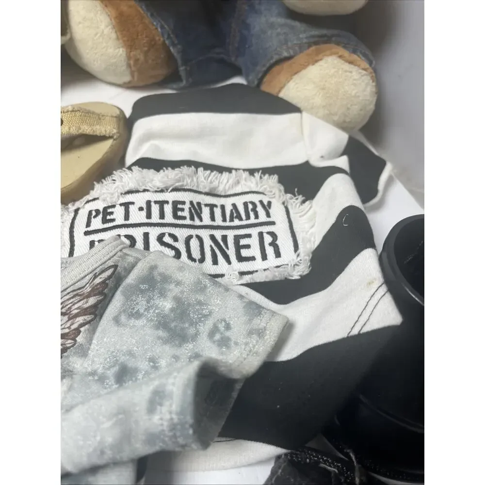 Harley Davidson Faux Leather Jackets Pair Of Build A Bear Puppies & 3 Outfits
